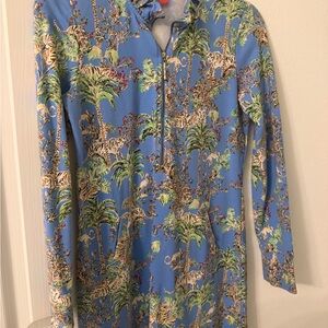 Lilly Pulitzer Blue Jungle Print Dress